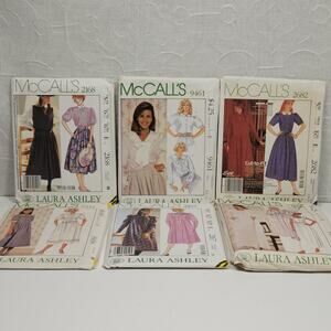 Vintage Laura Ashley McCalls Sewing Patterns Cottagecore Prairie Retro Lot of 6